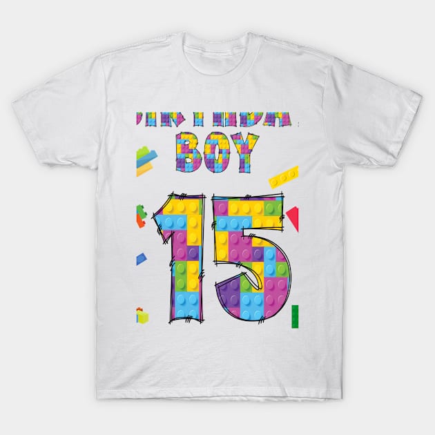 15th Happy Birthday Boy Gift T-Shirt by mansoury